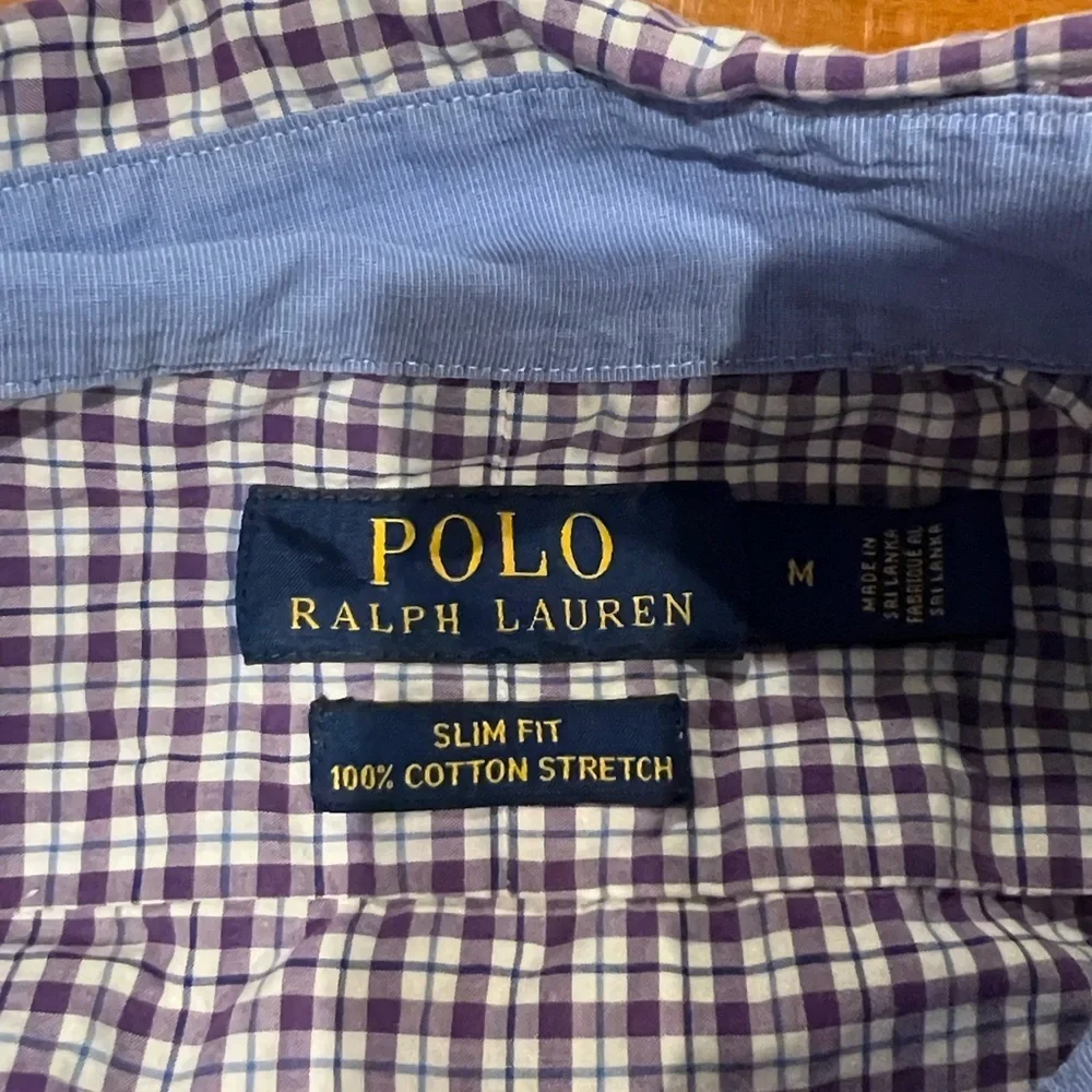 Polo Ralph Lauren men’s lot of two button down cotton plaid shirts size Medium